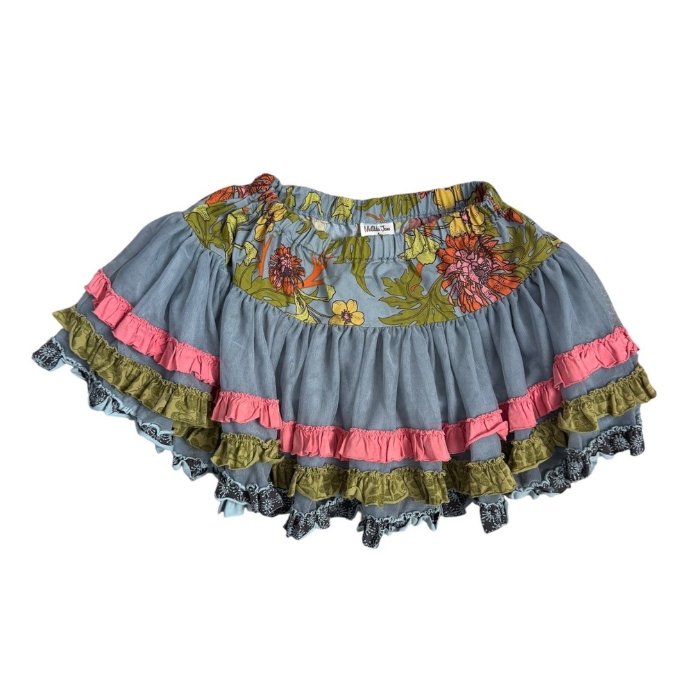 Matilda‎ Jane Girls Jesse Tutu Skirt Size 4 Field Trip Floral Ruffle Twirl Boho